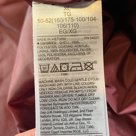 Gap Coldcontrol Water Resistant Front Zip Up Puffer Size XL - Picture 9 of 9